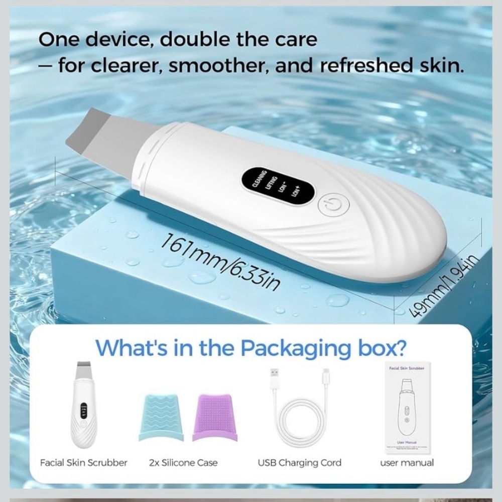 NEW Skin Scrubber Face Spatula, Blackhead Remover Tool for Facial Deep Cleansing - Picture 8 of 9
